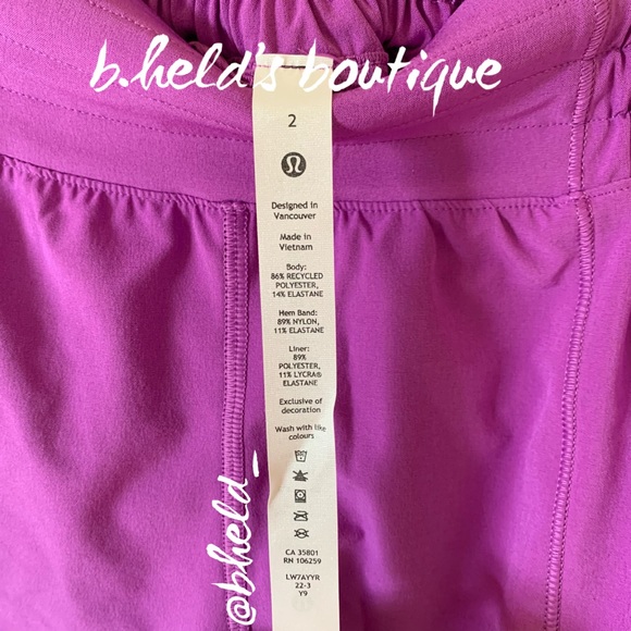 lululemon Hotty Hot High-Rise Lined Short 2.5" Moonlit Magenta Size 2 New NWT - Picture 4 of 16